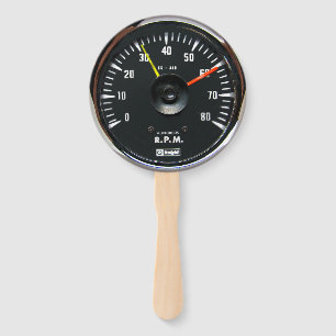 Vintage Round Analog Auto Tachometer Hand Fan