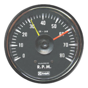 Vintage Round Analog Auto Tachometer Hockey Puck