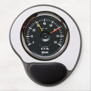 Vintage Round Analog Auto Tachometer Mousepad