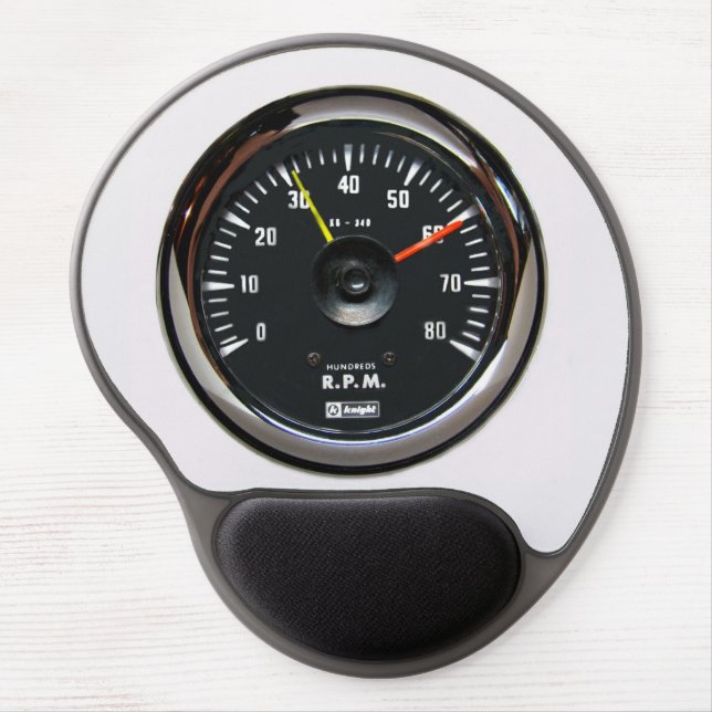 Vintage Round Analog Auto Tachometer Mousepad (Front)