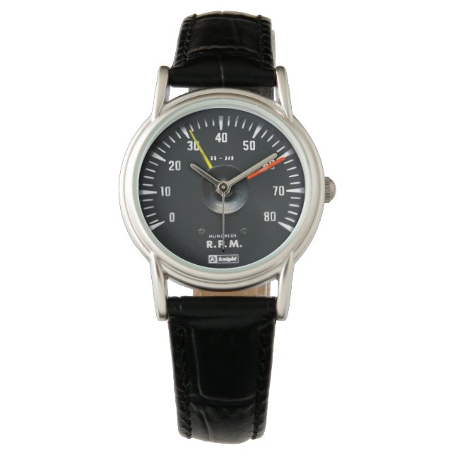 Vintage Round Analog Auto Tachometer Watch (Front)