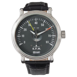 Vintage Round Analog Auto Tachometer Watch