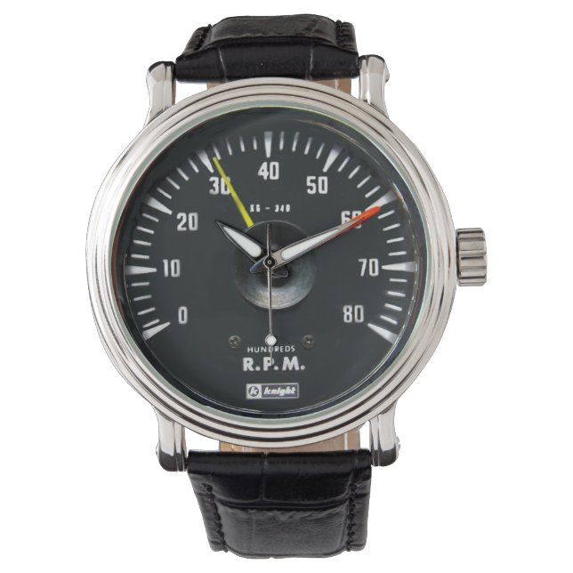 Vintage Round Analog Auto Tachometer Watch (Front)