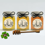 Vintage Round Bee Hives Honey Jar Sticker