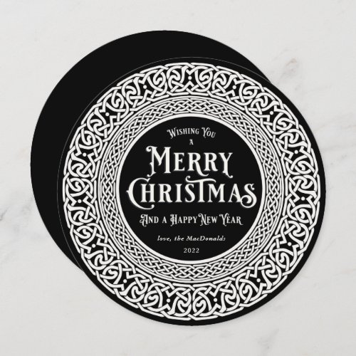 Vintage Round Black + Off White Celtic
