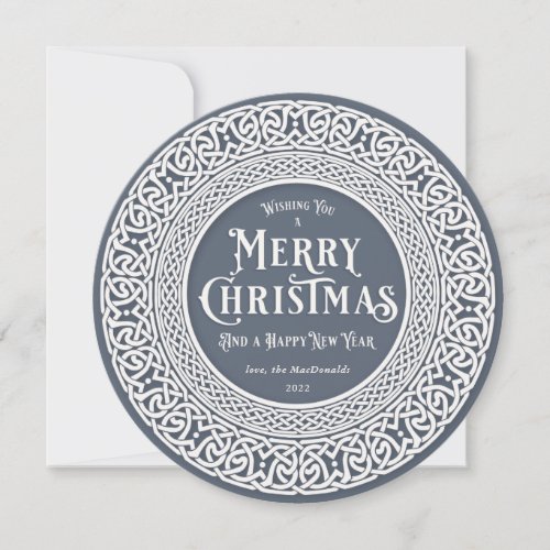 Vintage Round Blue + Off White Celtic