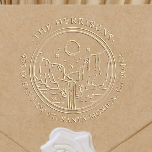 Vintage Round Cactus Address Embosser