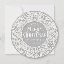 Vintage Round Gray + Off White Celtic