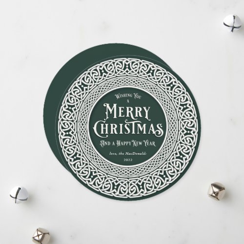 Vintage Round Green + Off White Celtic