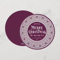 Vintage Round Plum + Off White Celtic