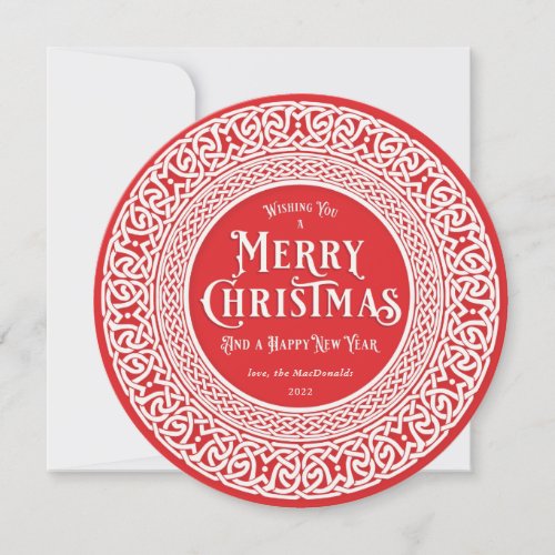 Vintage Round Red + Off White Celtic