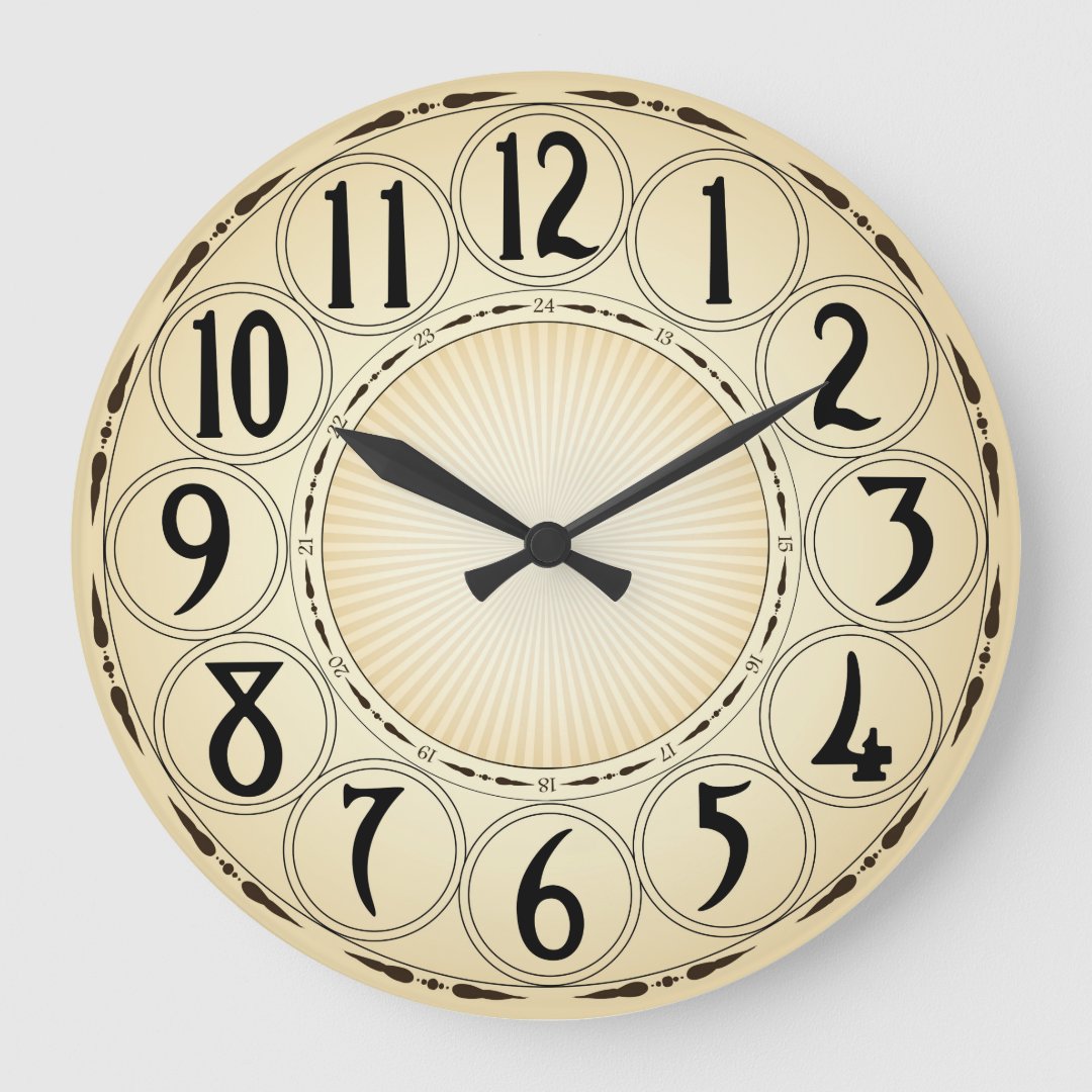 Vintage round wall clock Zazzle