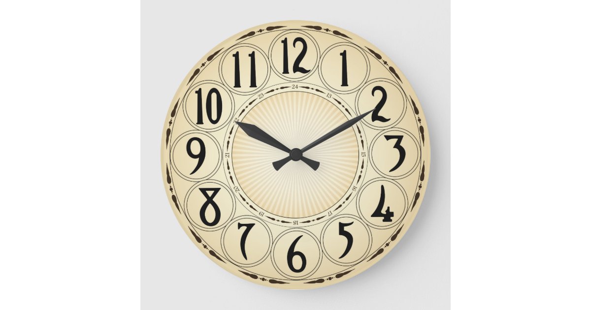 Vintage round wall clock Zazzle
