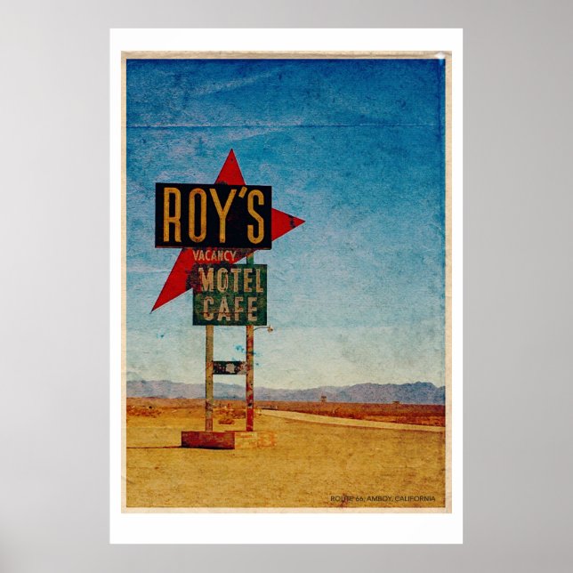 Vintage Route 66 American Roadside Travel Poster (Front)