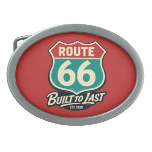 Vintage Route 66 Built To Last Belt Buckle