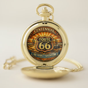 Vintage Route 66 Centennial Desert Gold Pocket Watch