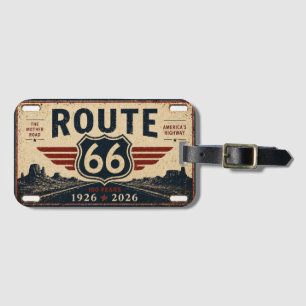 Vintage Route 66 Centennial Retro Design Luggage Tag