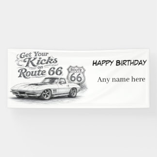 Vintage Route 66 Customizable Banner
