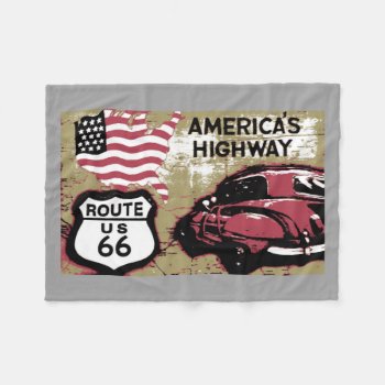 Vintage Route 66 Fleece Blanket by Impactzone at Zazzle