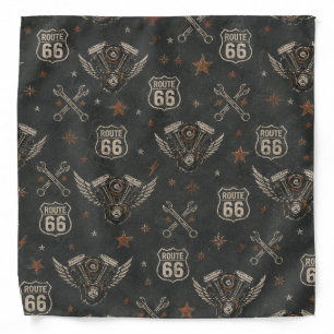 Vintage Route 66 Garage Style Bandana