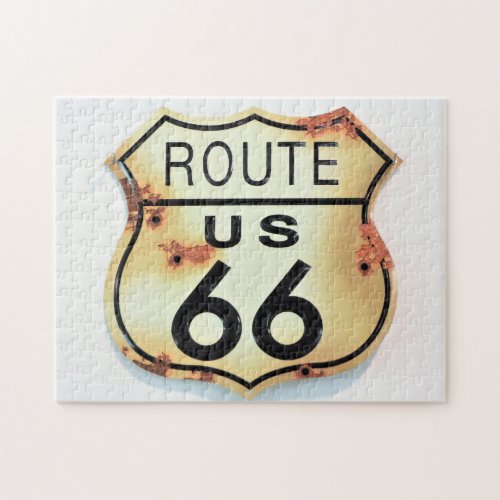 Vintage Route 66 Highway Road Sign Jigsaw Puzzle