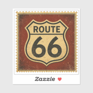 Vintage Route 66 Highway Shield Stamp Americana Sticker