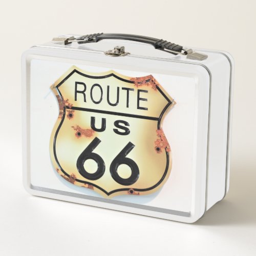 Vintage Route 66 Highway Sign Metal Lunch Box