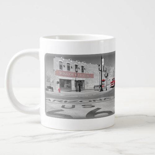 Vintage Route 66 Mother Road Winslow Arizona Giant Coffee Mug
