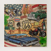 Vintage Route 66, nostalgic poster.