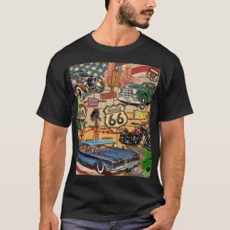 Vintage Route 66, nostalgic poster. T-Shirt