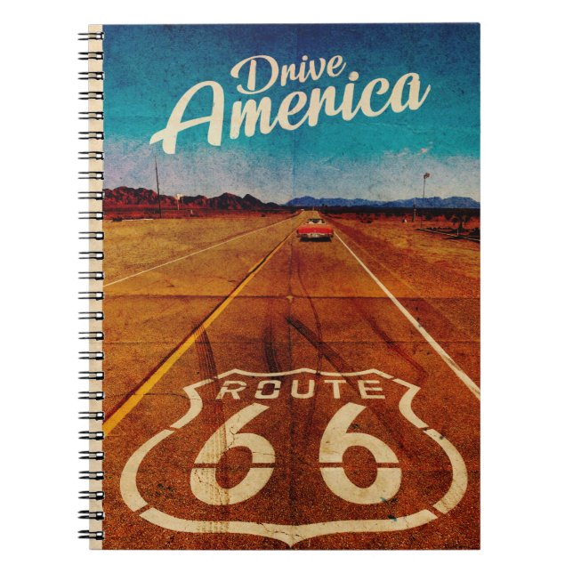 Vintage Route 66 Photo Notebook (Front)