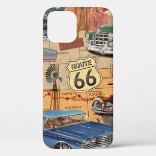Vintage Route 66 poster. iPhone 12 Case