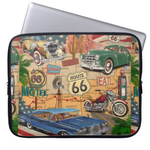 Vintage Route 66 poster. Laptop Sleeve