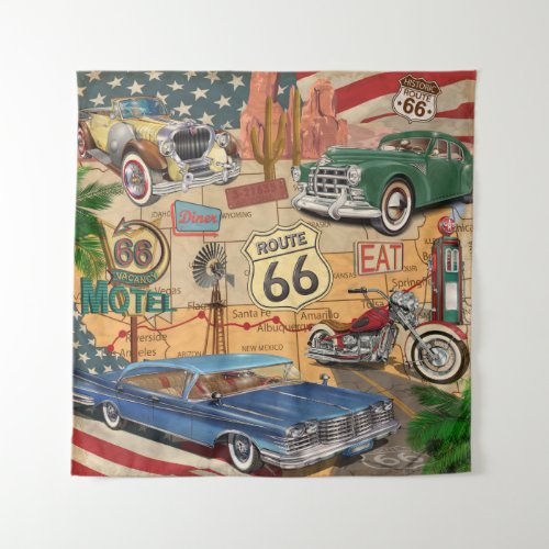 Vintage Route 66 poster Tapestry