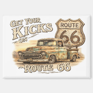 Vintage Route 66 Refrigerator Magnet