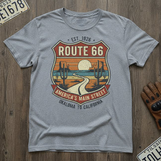 Vintage Route 66 - Retro Oklahoma to California T-Shirt