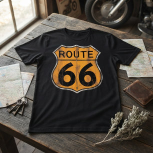 Vintage Route 66 Road Sign Tri-Blend Shirt