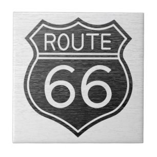 Vintage Route 66 Shield Ceramic Tile