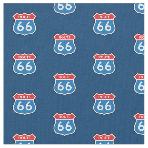 Vintage Route 66 Street Signs Fabric
