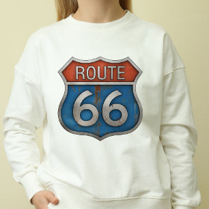 Vintage Route 66 T-Shirt Retro Road Sign Gift Hoodie