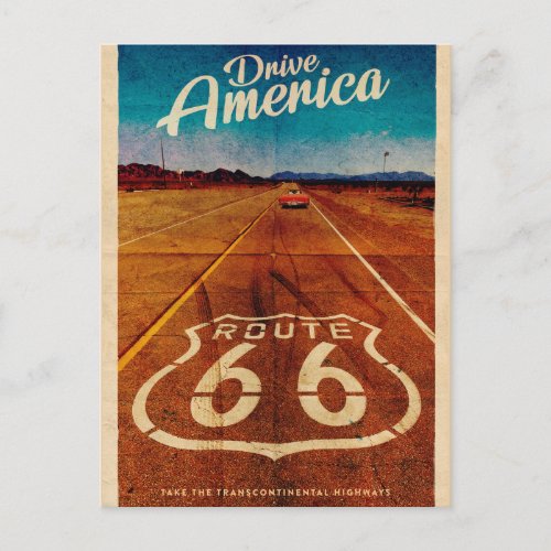Vintage Route 66 Travel Postcard