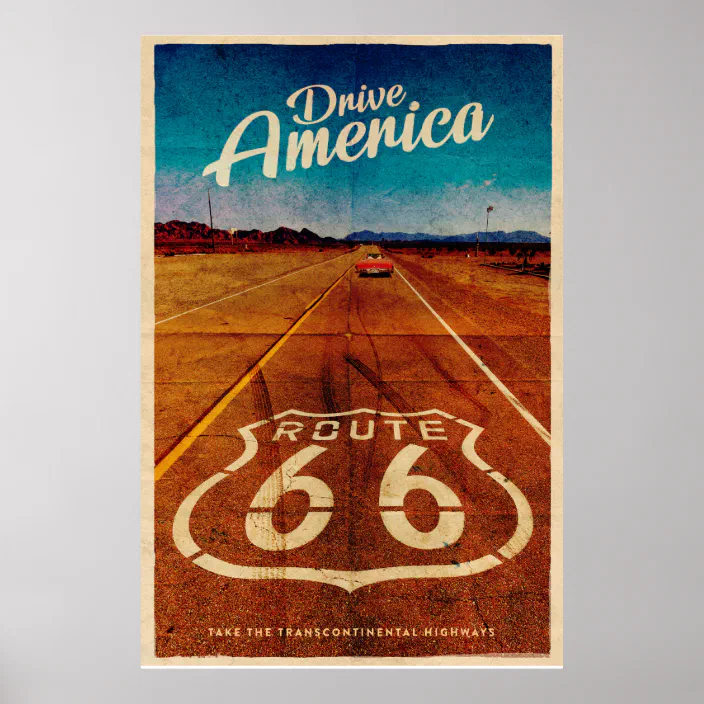 Vintage Route 66 Travel Poster | Zazzle.com