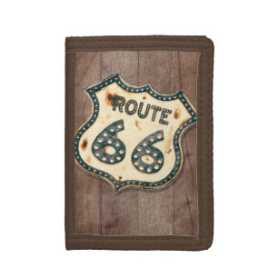 vintage Route 66 Trifold Wallet