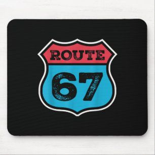 Vintage Route 67 Six Seven Meme 67th Birthday 80s Mouse Pad
