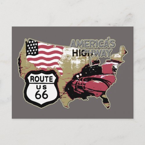 Vintage Route US 66 Postcard