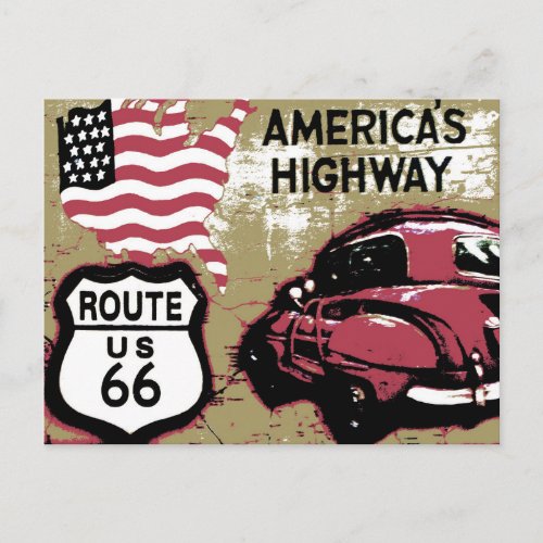 Vintage Route US 66 Postcard