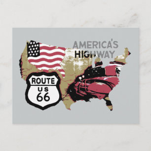 Vintage Route US 66 Postcard