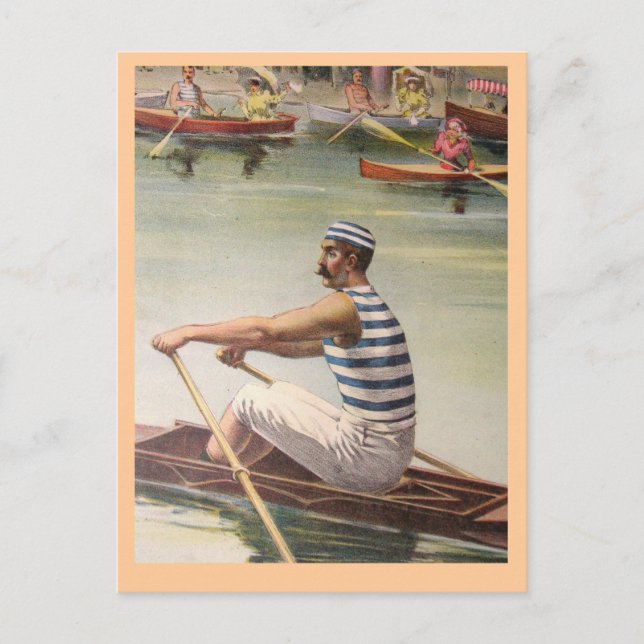 Vintage rower poster postcard (Front)
