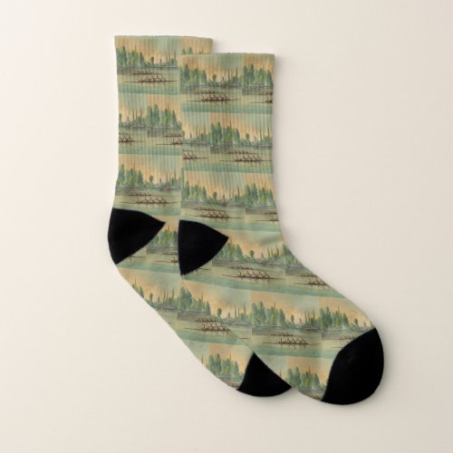 Vintage Rowers Crew Race Boat Race Socks