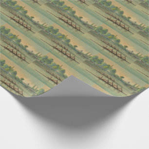 Vintage Rowers Crew Race Boat Race Wrapping Paper